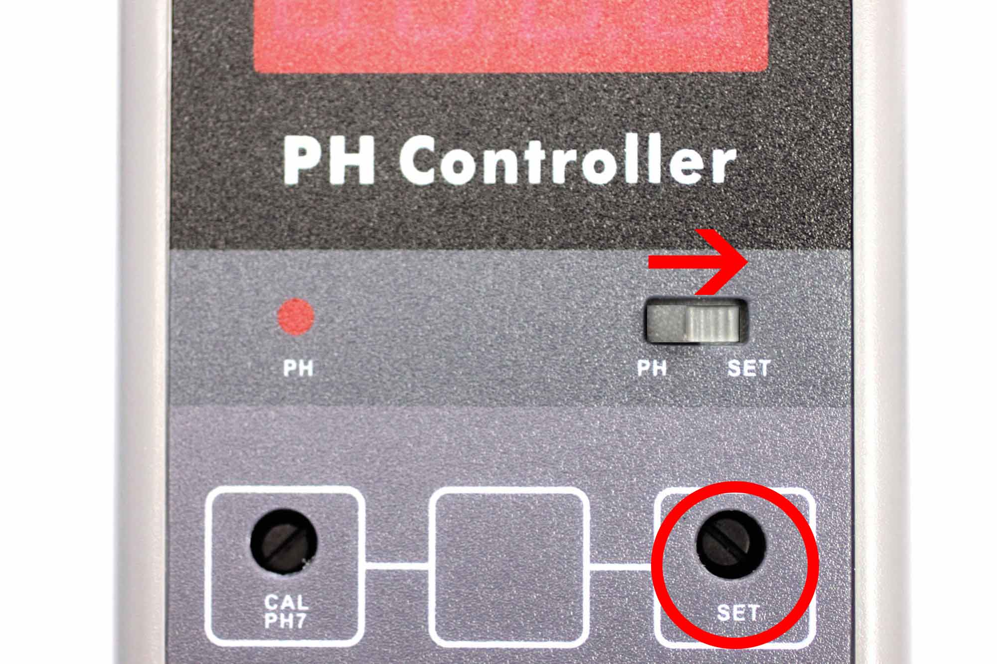 Setting the pH level on the controller