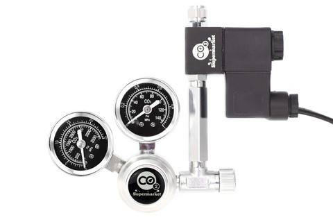 Photo showing 57mm extension used to connect a CO2 regulator to a solenoid