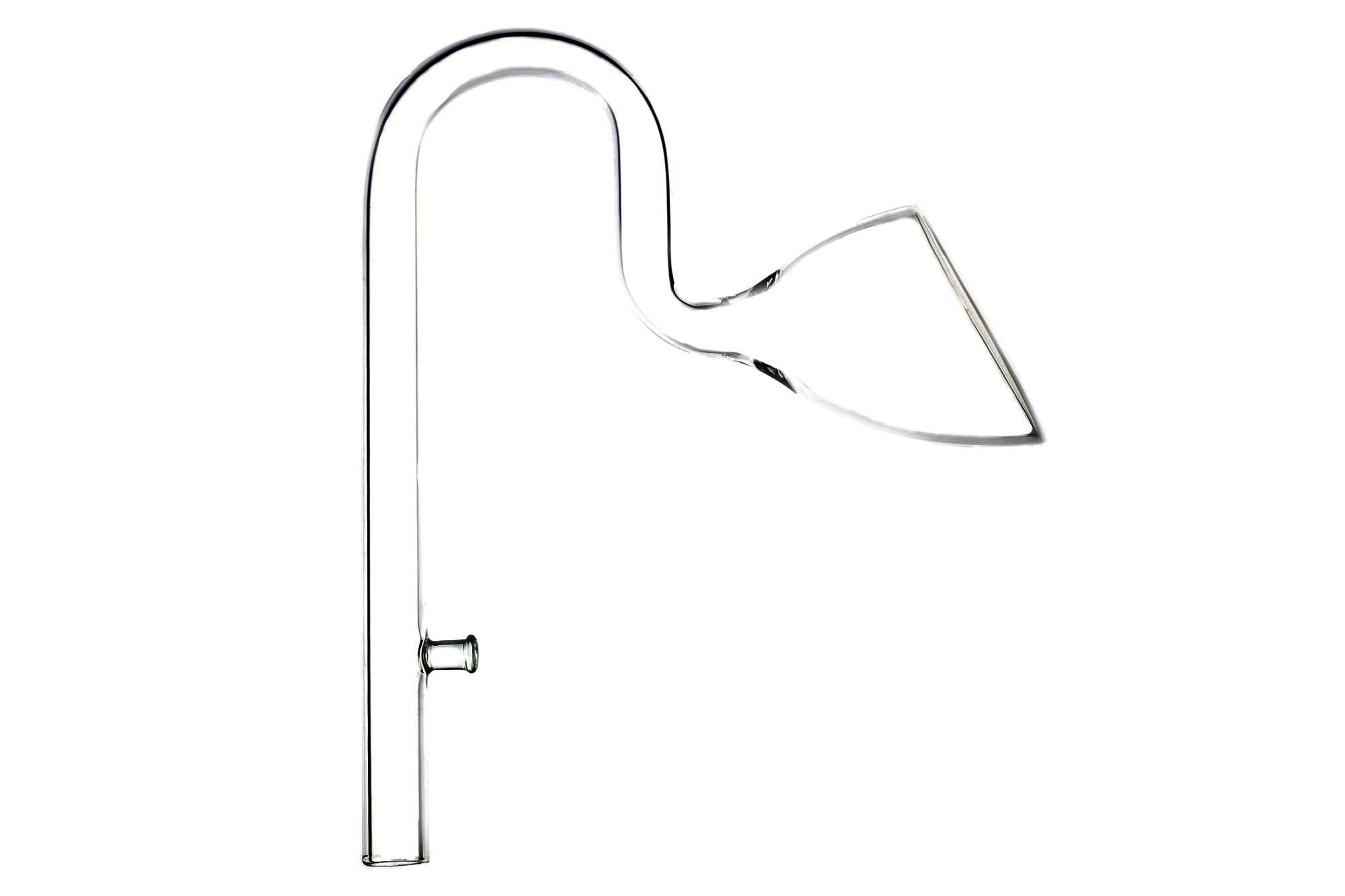 Glass Lily Pipe Outflow For Ø13mm (12/16mm) Tubing Horizontal Flow