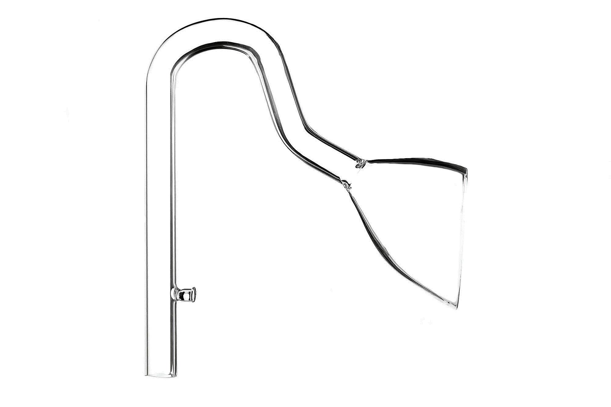 Glass Lily Pipe Outflow For Ø17mm (16/22mm) Tubing Downward Flow