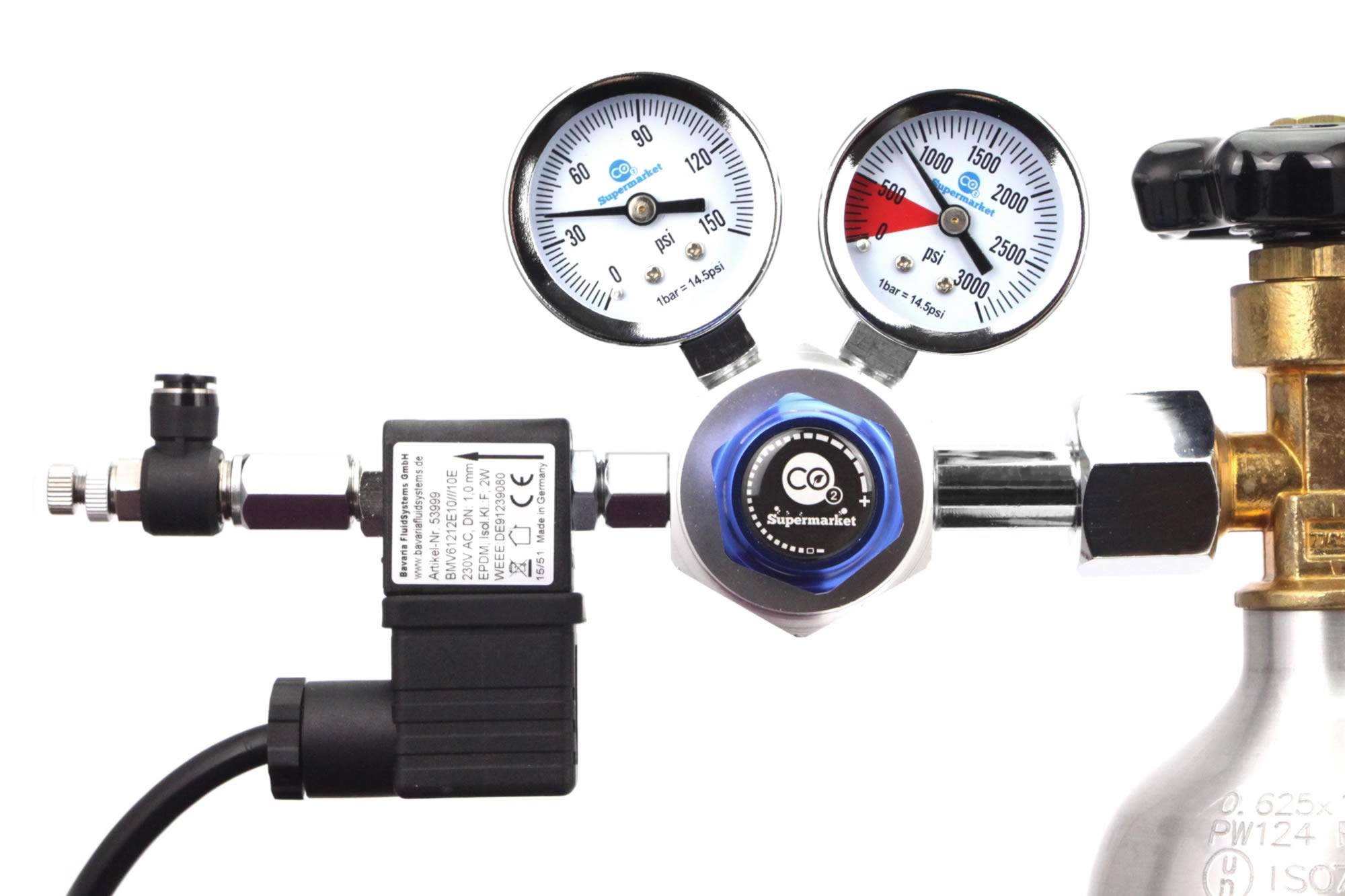 Advanced Dual Stage CO2 Regulator With BMV Solenoid And Pisco Valve