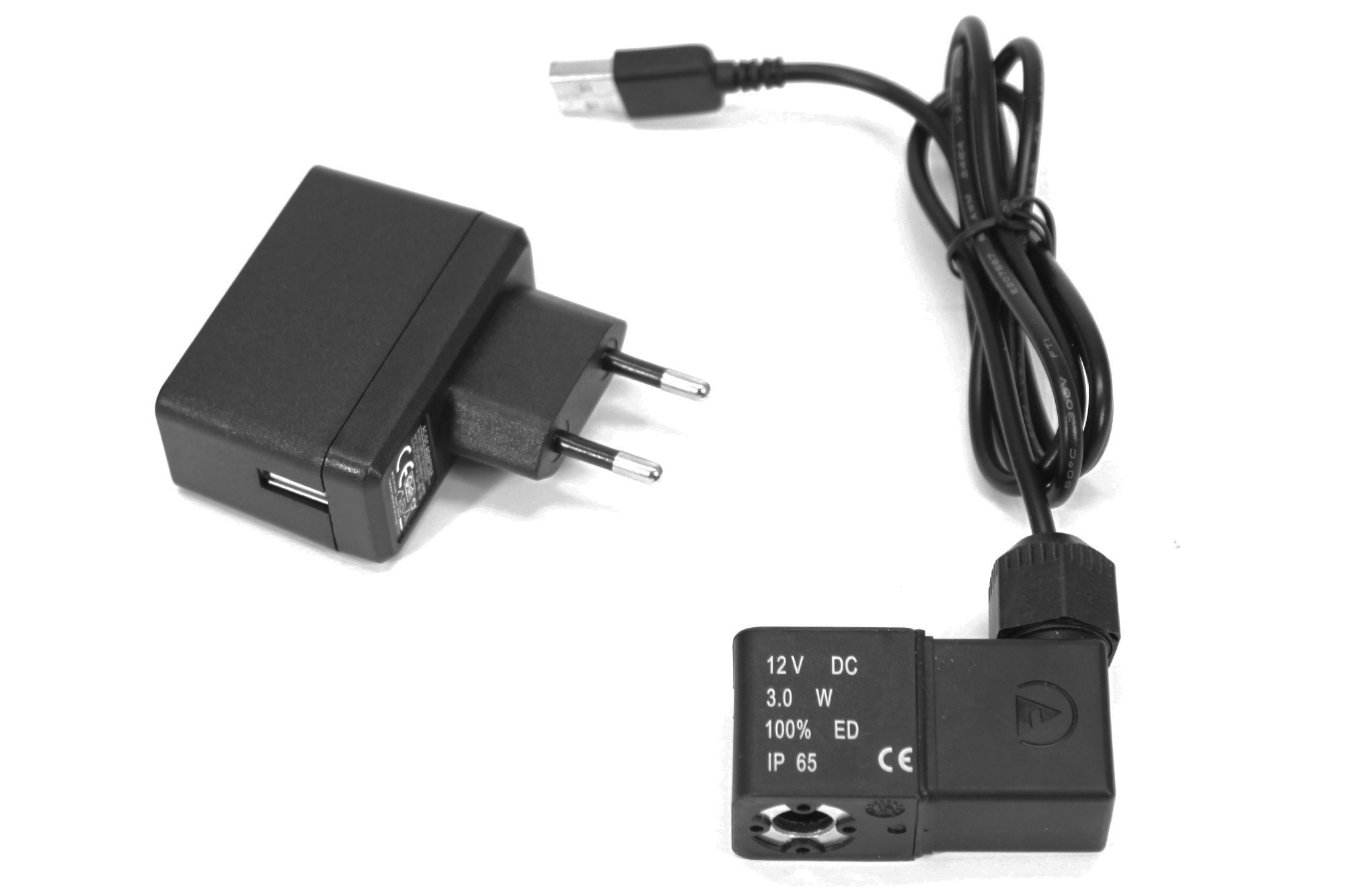 12v DC USB Solenoid coil and Euro transformer