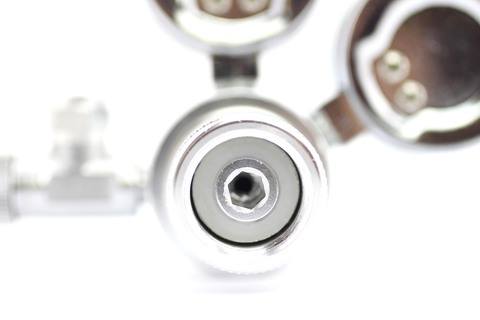 Photo of rubber polyurethane washer seal on a CO2 regulator.